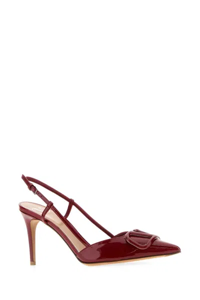 Valentino Red Leather Vlogo Signature Pumps In Red