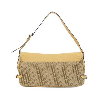 Pre-owned Dior Christian  Beige Canvas Leather Shoulder Bag ()