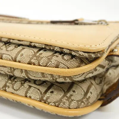 Pre-owned Dior Christian  Beige Canvas Leather Shoulder Bag ()