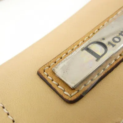 Pre-owned Dior Christian  Beige Canvas Leather Shoulder Bag ()