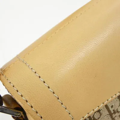Pre-owned Dior Christian  Beige Canvas Leather Shoulder Bag ()