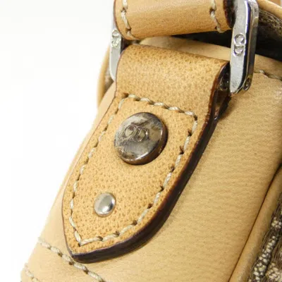 Pre-owned Dior Christian  Beige Canvas Leather Shoulder Bag ()