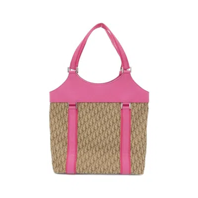 Pre-owned Dior Christian  Beige Pink Canvas Shoulder Bag ()