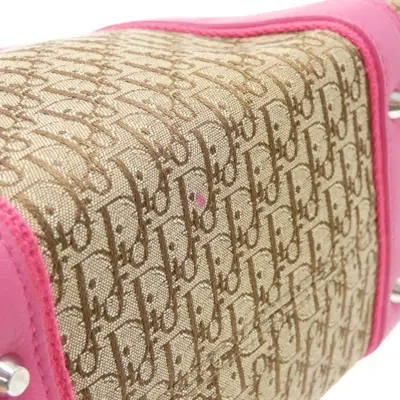 Pre-owned Dior Christian  Beige Pink Canvas Shoulder Bag ()