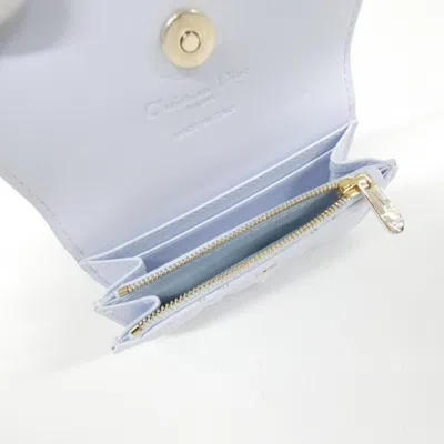 Pre-owned Dior Christian  Blue Leather Wallet (bi-fold) ()