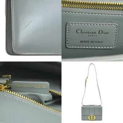 Pre-owned Dior Christian  Gray Leather Shoulder Bag ()