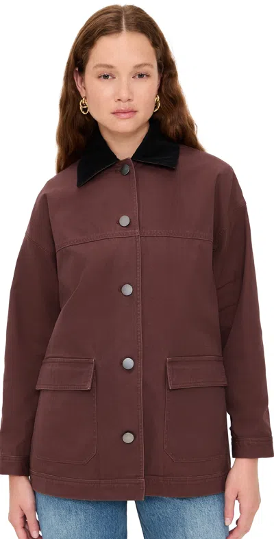 Le Bop Dree Mid-length Barn Jacket Chocolate In Brown
