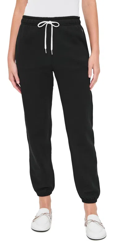 Polo Ralph Lauren Relaxed Fit Ankle-length Trousers With Adjustable Drawstring In Black