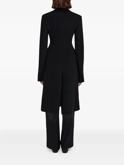 Ferragamo Flap-pocket Single-breasted Coat In Black