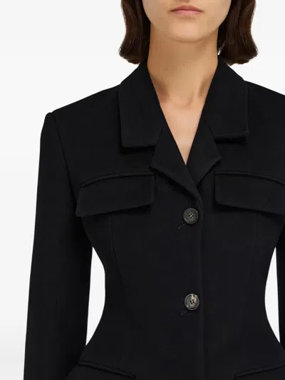 Ferragamo Flap-pocket Single-breasted Coat In Black