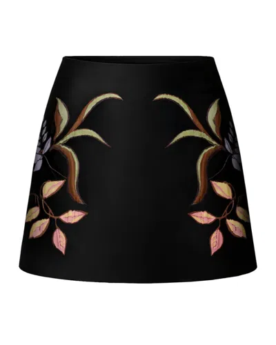 Dorothee Schumacher A-line Mini-skirt In Cloque Jacquard In Black