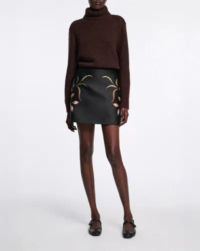Dorothee Schumacher A-line Mini-skirt In Cloque Jacquard In Black