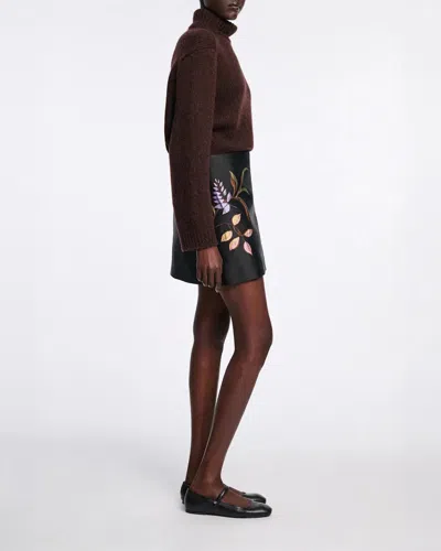 Dorothee Schumacher A-line Mini-skirt In Cloque Jacquard In Black