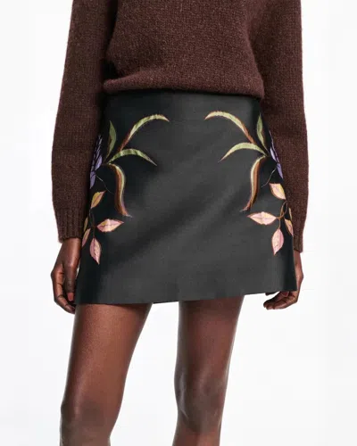 Dorothee Schumacher A-line Mini-skirt In Cloque Jacquard In Black