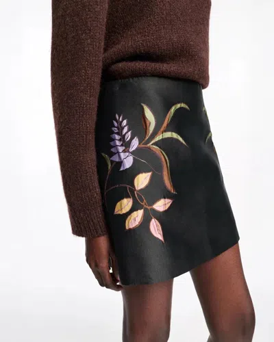 Dorothee Schumacher A-line Mini-skirt In Cloque Jacquard In Black