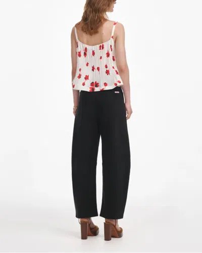 Self-portrait White Floral Plisse Top White In White