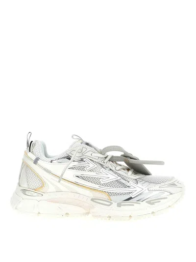 Off-white Light Grey And Silver Sneakers With Mesh In White