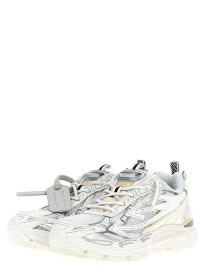 Off-white Light Grey And Silver Sneakers With Mesh In White