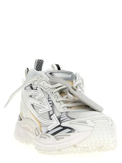 Off-white Light Grey And Silver Sneakers With Mesh In White