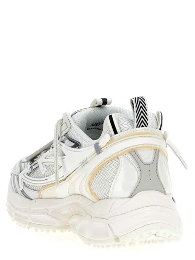 Off-white Light Grey And Silver Sneakers With Mesh In White