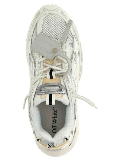 Off-white Light Grey And Silver Sneakers With Mesh In White