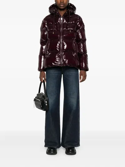 Pinko Quilted Hooded Jacket In Purple