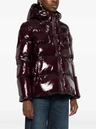 Pinko Quilted Hooded Jacket In Purple