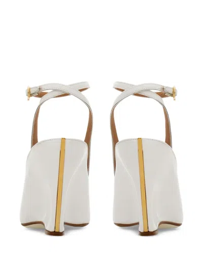 Ferragamo Wedge-heeled Platform Sandals In White