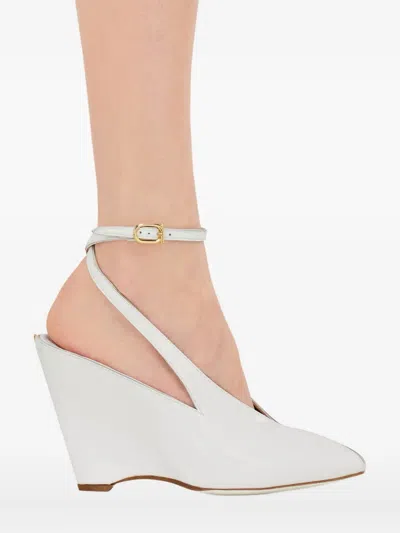Ferragamo Wedge-heeled Platform Sandals In White