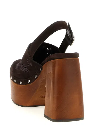 Jimmy Choo Chunky Heel Embroidered Studded Clog