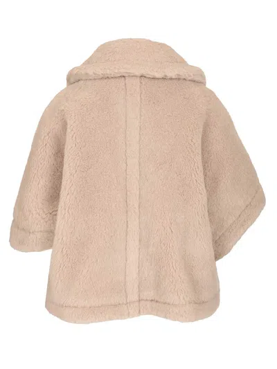Max Mara Alpaca And Wool Teddy Cape Scarves And Foulards Beige In Neutral
