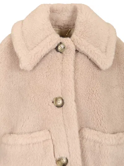 Max Mara Alpaca And Wool Teddy Cape Scarves And Foulards Beige In Neutral