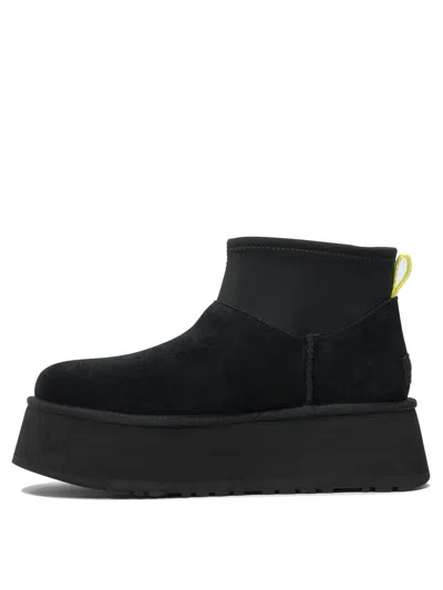 Ugg Black Suede Classic Mini Dipper Ankle Boots In Black