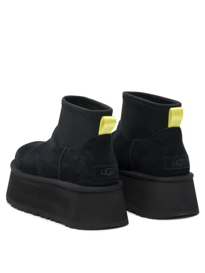 Ugg Black Suede Classic Mini Dipper Ankle Boots In Black