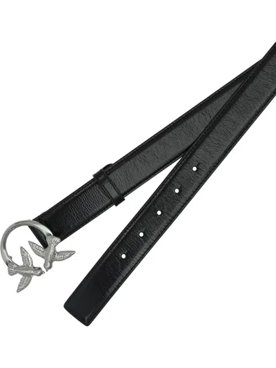 Pinko Black Leather Belt In Black