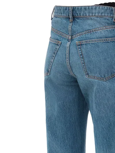 Alexander Wang Mid-rise Relaxed Jeans With Pre-styled Logo Brief In Blue