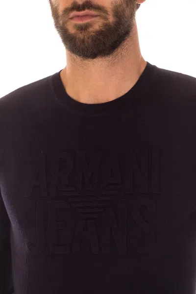 Armani Jeans Logo Pullover In Blue