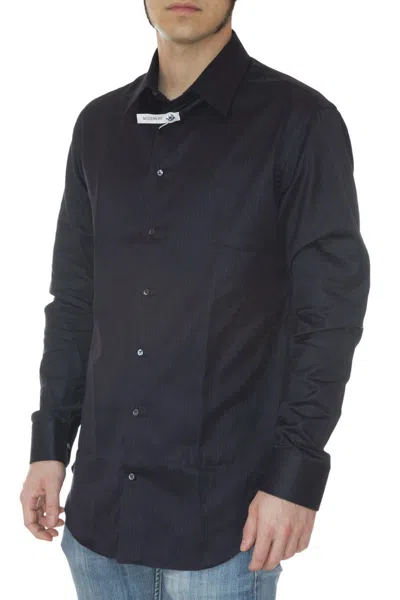 Armani Collezioni Emporio Armani Logo Long Sleeve Shirt Black In Blue