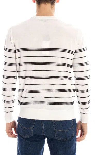 Armani Jeans Striped Sweater In White