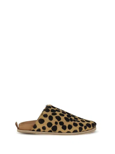 Forte Forte Pony-hair Spotted Sandals In Brown