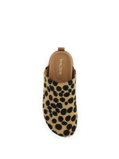 Forte Forte Pony-hair Spotted Sandals In Brown