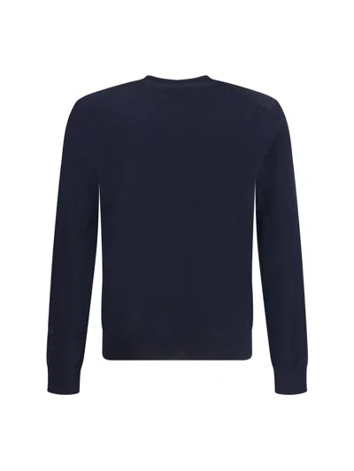 Giorgio Armani Virgin Wool Sweater In Blue