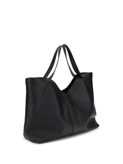 Saint Laurent Y Tote In Leather In Black