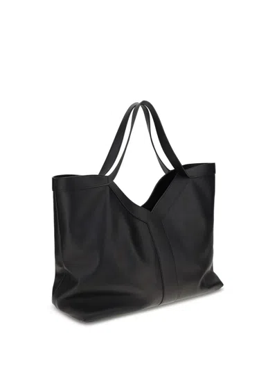 Saint Laurent Y Tote In Leather In Black