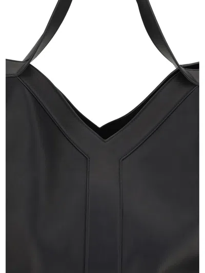 Saint Laurent Y Tote In Leather In Black