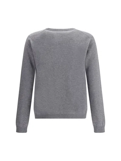 Gucci Men Long Sleeve Crew-neck Cashmere Sweater In Gray
