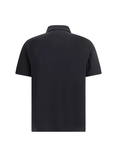 Saint Laurent Classic Cotton Pique Polo Shirt In Black