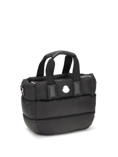 Moncler Borsa A Mano Caradoc Mini In Tessuto Nero Donna In Black