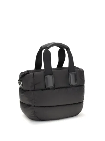 Moncler Borsa A Mano Caradoc Mini In Tessuto Nero Donna In Black