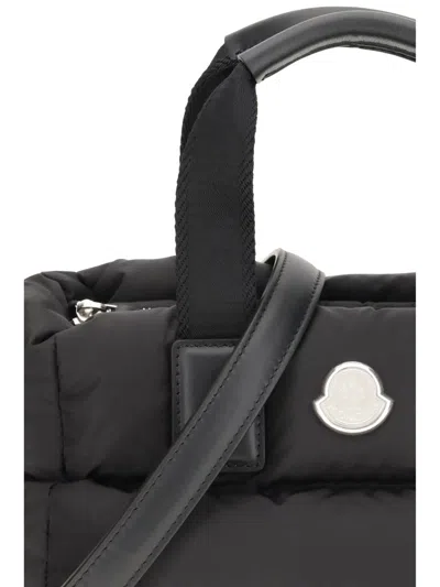 Moncler Borsa A Mano Caradoc Mini In Tessuto Nero Donna In Black